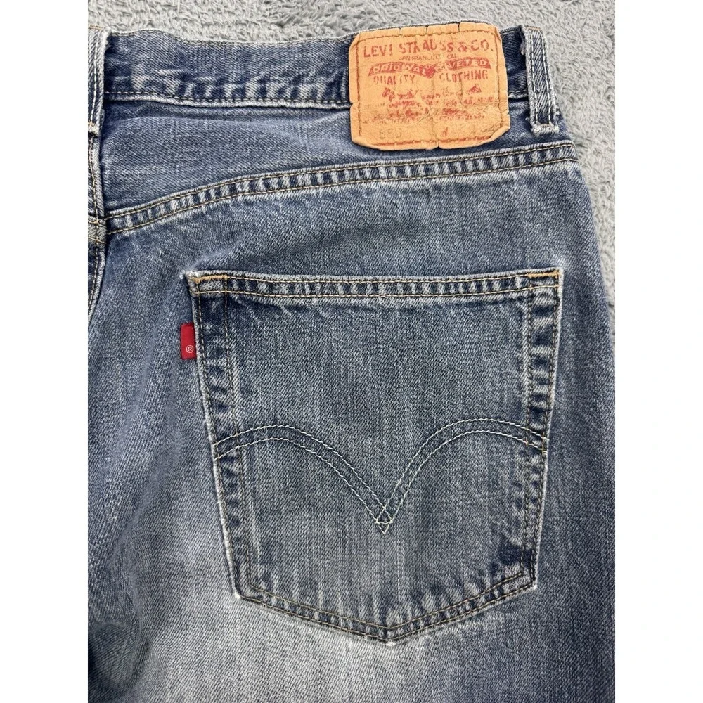 VTG Levis 569 Jeans Men‎ 36x32 Blue Loose Baggy Straight Distress Denim Y2K 04'